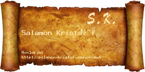 Salamon Kristóf névjegykártya